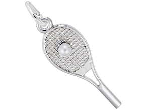 Silver Tennis Racquet Charm