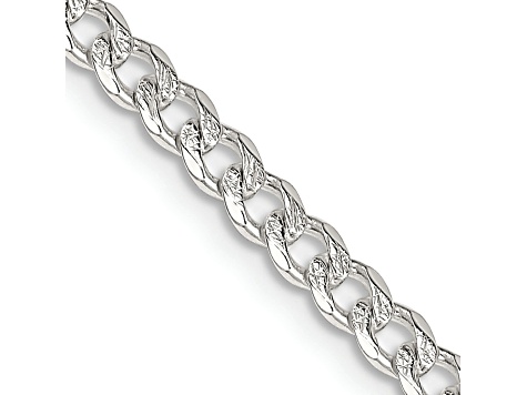 Sterling Silver 4mm Pavé Curb Chain - 1CZXXA | JTV.com