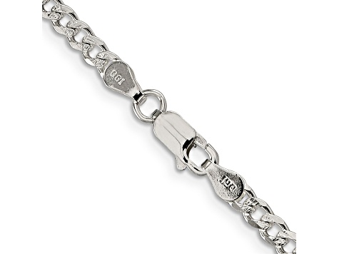 Sterling Silver 4mm Pavé Curb Chain