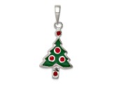 Sterling Silver Enameled Christmas Tree Pendant