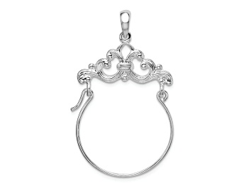 Picture of Sterling Silver Polished Scroll Design Charm Holder