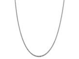 Rhodium Over Sterling Silver 2.3mm Solid Rope Chain