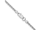 Rhodium Over Sterling Silver 2.3mm Solid Rope Chain