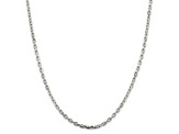Sterling Silver 3.25mm Beveled Oval Cable Chain Necklace