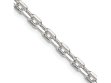 Sterling Silver 3.25mm Beveled Oval Cable Chain Necklace