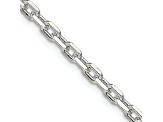 Sterling Silver 3.25mm Beveled Oval Cable Chain Necklace