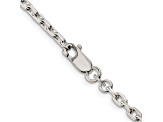 Sterling Silver 3.25mm Beveled Oval Cable Chain Necklace