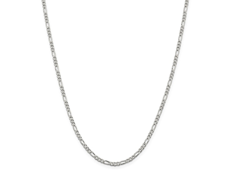 Sterling Silver 3mm Pavé Flat Figaro Chain - 1D3VPA | JTV
