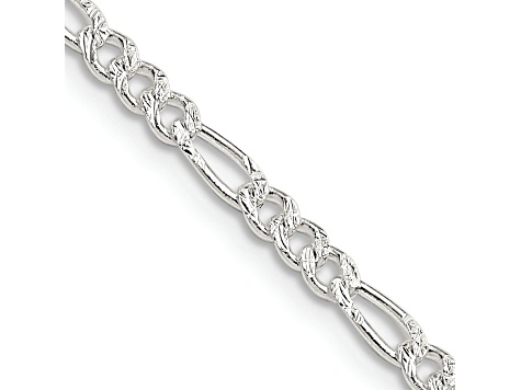 Sterling Silver 3mm Pavé Flat Figaro Chain - 1D3VPA | JTV