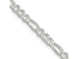 Sterling Silver 3mm Pavé Flat Figaro Chain