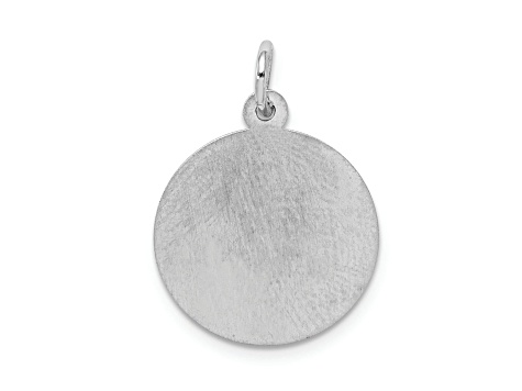 Rhodium Over Sterling Silver Happy Anniversary Disc Charm