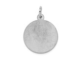 Rhodium Over Sterling Silver Happy Anniversary Disc Charm