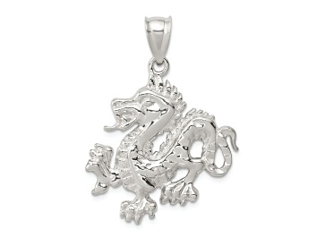 Picture of Sterling Silver Polished and Textured Chinese Dragon Pendant
