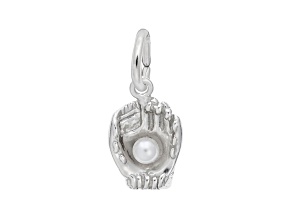 Silver Baseball Glove Charm