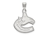 Rhodium Over Sterling Silver NHL LogoArt Vancouver Canucks Large Pendant