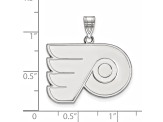 Rhodium Over Sterling Silver NHL LogoArt Philadelphia Flyers Large Pendant