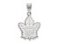 Rhodium Over Sterling Silver NHL LogoArt Toronto Maple Leafs Large Pendant