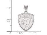 Rhodium Over Sterling Silver NHL LogoArt Florida Panthers Large Pendant