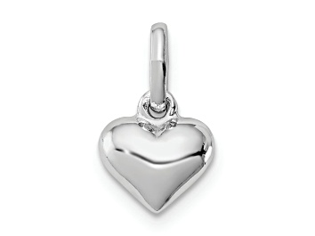 Picture of Rhodium Over Sterling Silver Polished Heart Children's Pendant