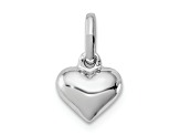 Rhodium Over Sterling Silver Polished Heart Children's Pendant