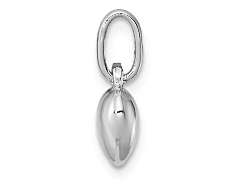 Rhodium Over Sterling Silver Polished Heart Children's Pendant