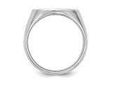 Sterling Silver Rhodium-plated Round Top Signet Ring