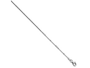 Sterling Silver Polished Beaded Anklet