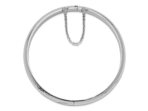 アクセサリー CTHY BANGLE RHODIUM SILVER Rhodium Over Sterling Silver 7mm Fancy Hinged Bangle