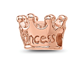 14K Rose Gold Over Sterling Silver Princess Crown Bead