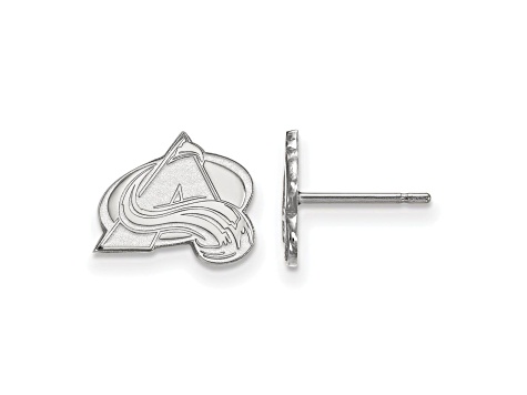 Rhodium Over Sterling Silver NHL Colorado Avalanche LogoArt Extra Small Post Earrings