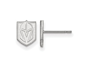 Rhodium Over Sterling Silver NHL Vegas Golden Knights LogoArt Extra Small Post Earrings