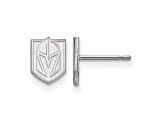 Rhodium Over Sterling Silver NHL Vegas Golden Knights LogoArt Extra Small Post Earrings