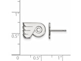 Rhodium Over Sterling Silver NHL Philadelphia Flyers LogoArt Extra Small Post Earrings