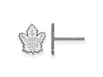 Rhodium Over Sterling Silver NHL Toronto Maple Leafs LogoArt Extra Small Post Earrings