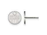 Rhodium Over Sterling Silver NHL Edmonton Oilers LogoArt Extra Small Post Earrings