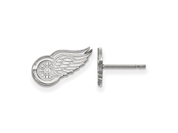 Picture of Rhodium Over Sterling Silver NHL Detroit Red Wings LogoArt Extra Small Post Earrings