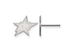 Rhodium Over Sterling Silver NHL Dallas Stars LogoArt Extra Small Post Earrings
