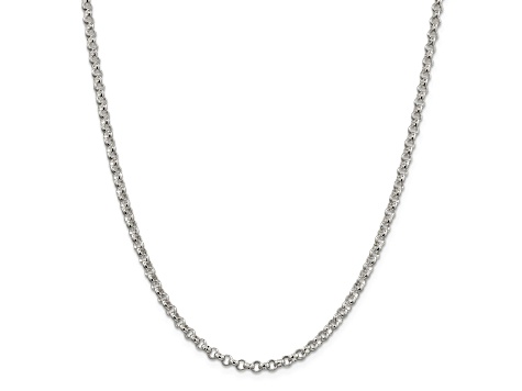 Sterling Silver 4mm Rolo Chain Necklace