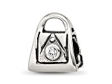 Sterling Silver Cubic Zirconia Handbag Bead