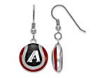 Rhodium Over Sterling Silver MLB LogoArt Ariz. Diamondbacks Earrings
