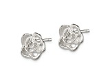 Sterling Silver Polished Flower Post Earrings