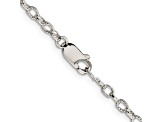 Sterling Silver 3mm Fancy Patterned Rolo Chain Necklace