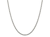 Sterling Silver 3mm Fancy Patterned Rolo Chain Necklace