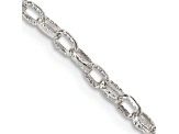 Sterling Silver 3mm Fancy Patterned Rolo Chain Necklace