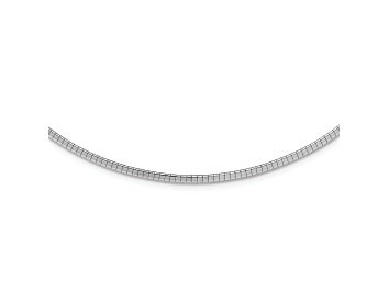 Picture of Rhodium Over Sterling Silver 2mm with 2 Inch Extension Cubetto Chain Necklace
