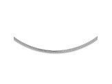 Rhodium Over Sterling Silver 2mm with 2 Inch Extension Cubetto Chain Necklace