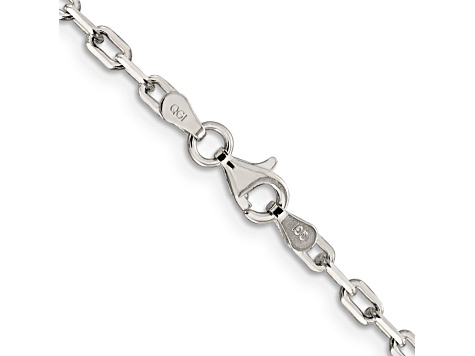 Sterling Silver 2.75mm Elongated Open Link Chain Bracelet