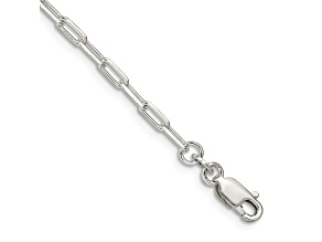 Sterling Silver 2.75mm Elongated Open Link Chain Bracelet