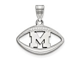 Rhodium Over Sterling Silver LogoArt University of Michigan Football Pendant