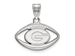 Rhodium Over Sterling Silver LogoArt University of Georgia Football Pendant